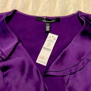 Size small sleeveless purple ruffle shell
